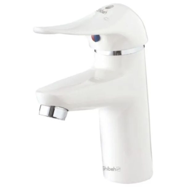 شیرآلات روشویی آفتاب سفید کروم شیبه